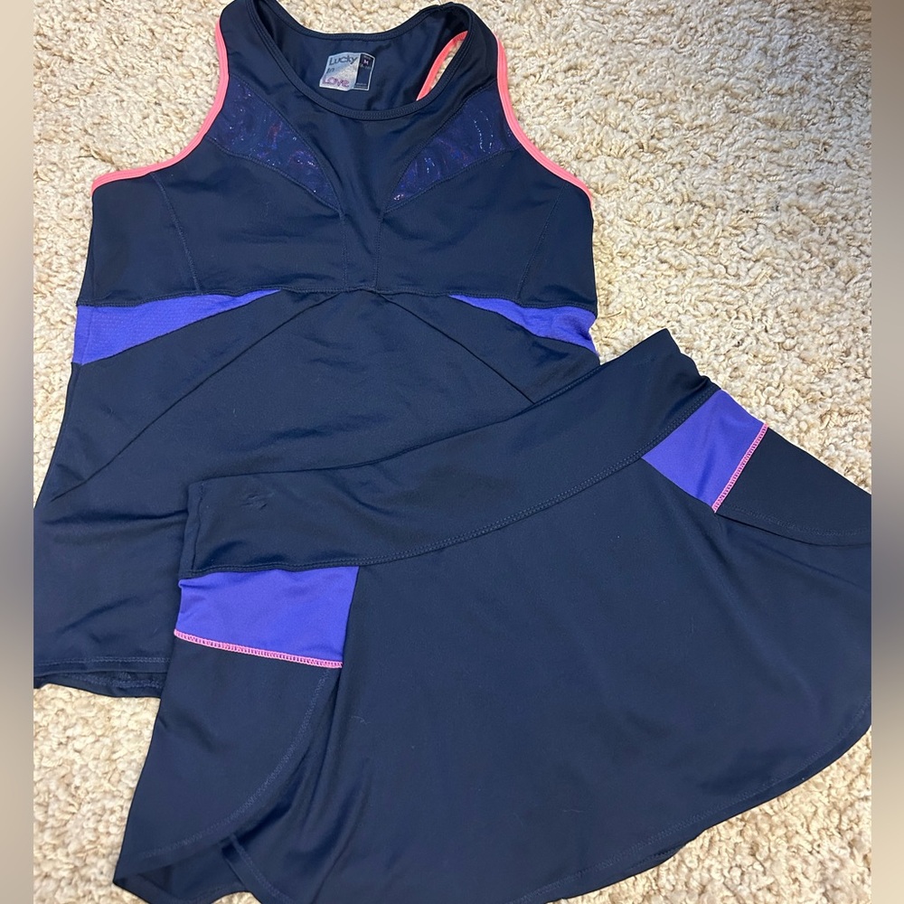 Lucky in Love Navy and Purple Athletic Set